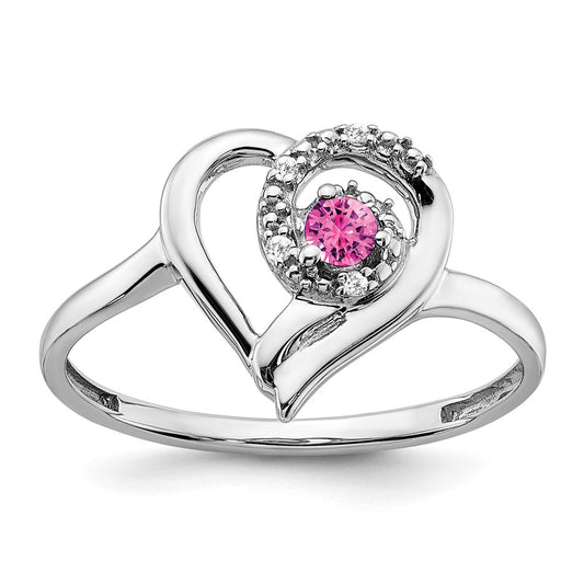 Gemstone & Diamond Heart Ring