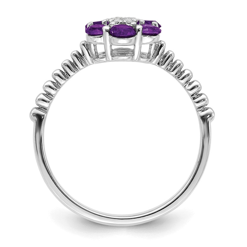 Gemstone and Diamond Floral Ring