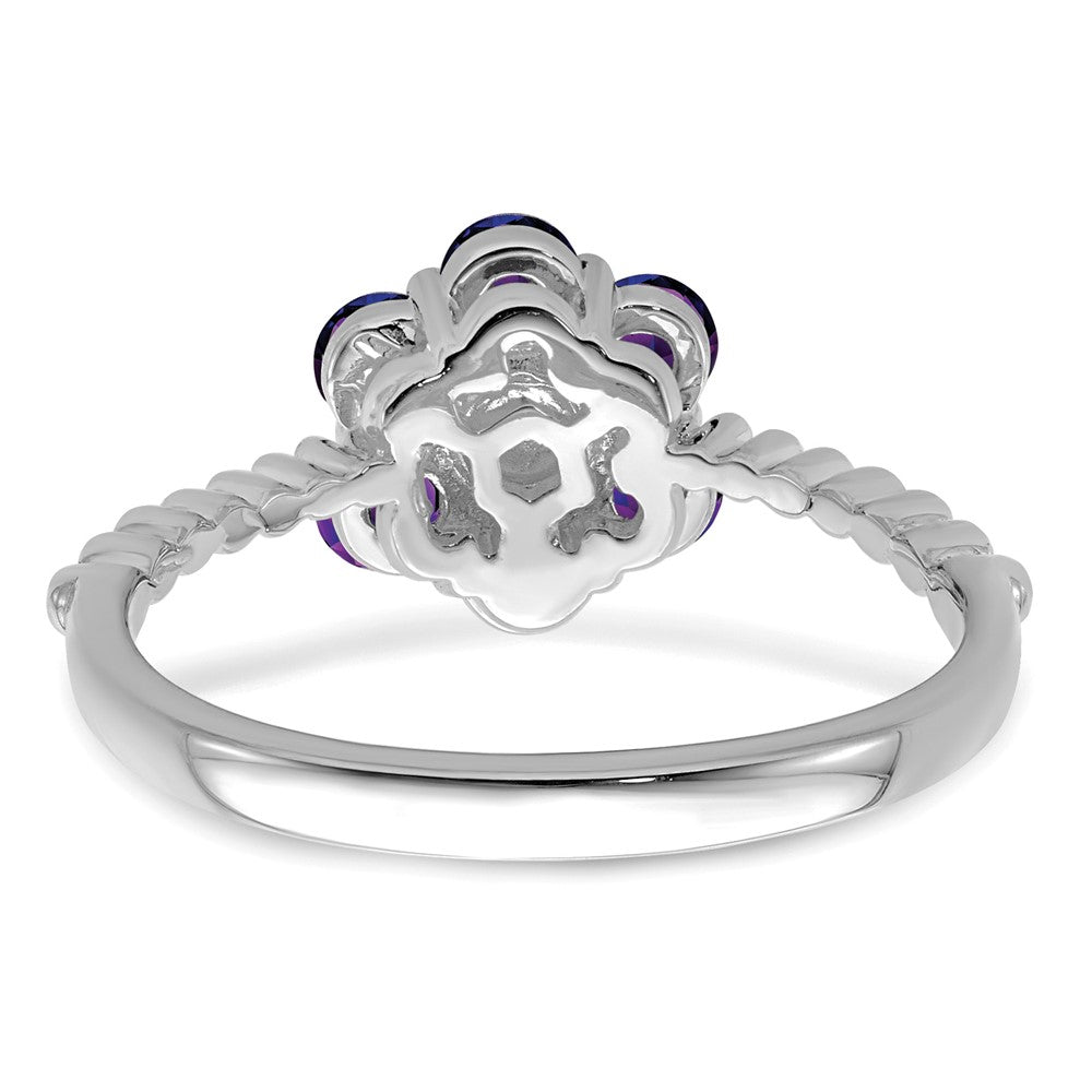 Gemstone and Diamond Floral Ring