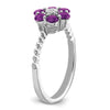 Gemstone and Diamond Floral Ring