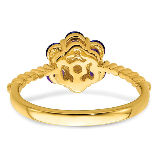 Gemstone and Diamond Floral Ring