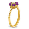 Gemstone and Diamond Floral Ring