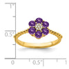 Gemstone and Diamond Floral Ring