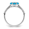 Gemstone and Diamond Floral Ring