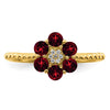 Gemstone and Diamond Floral Ring