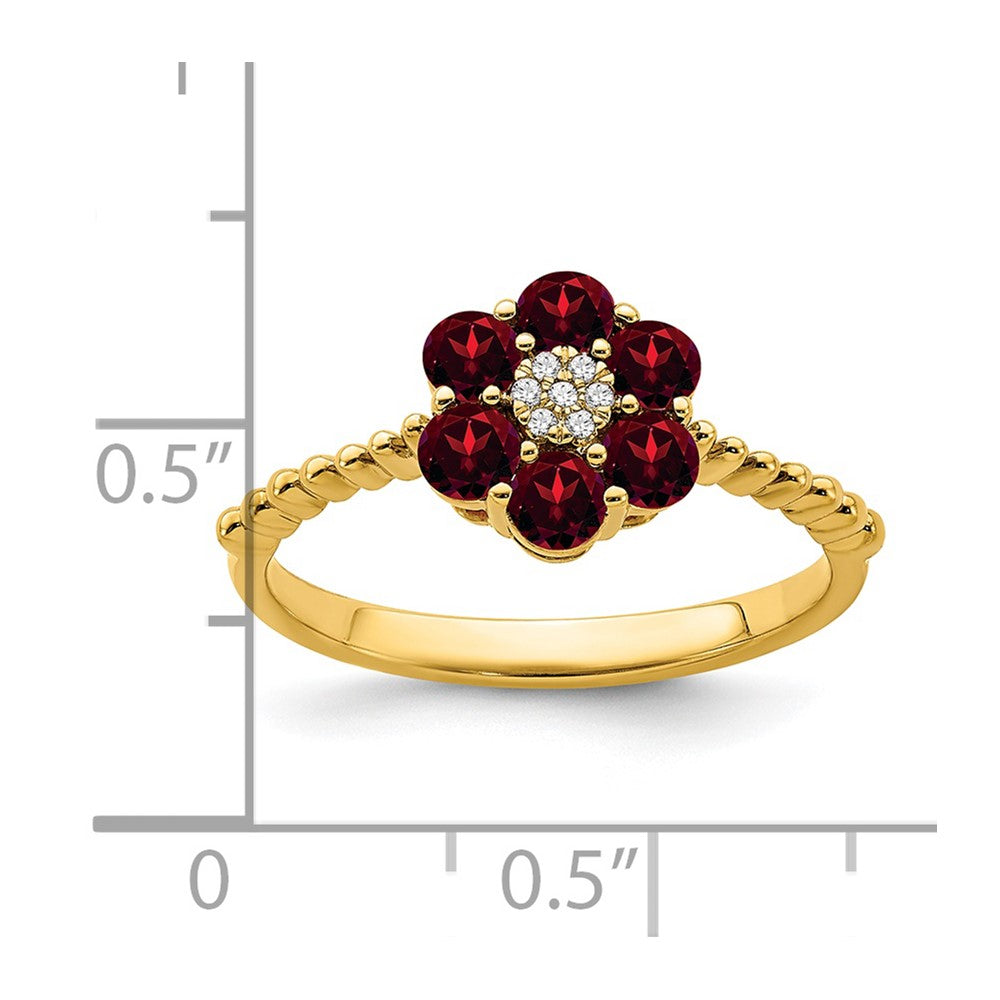 Gemstone and Diamond Floral Ring