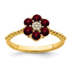 Gemstone and Diamond Floral Ring