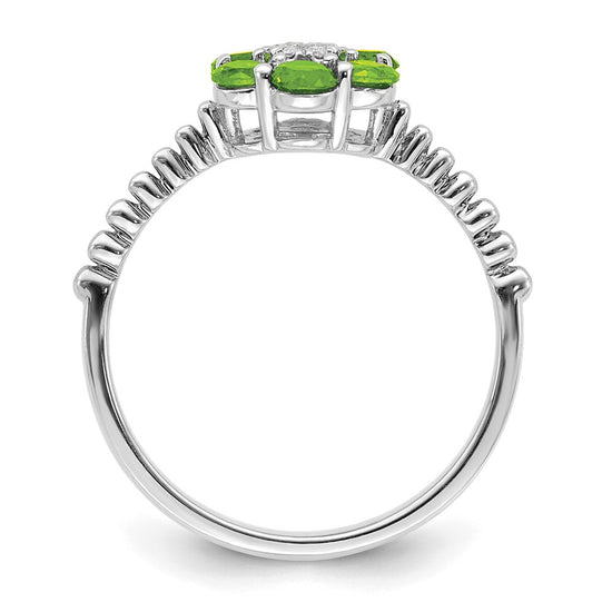 Gemstone and Diamond Floral Ring