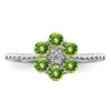 Gemstone and Diamond Floral Ring
