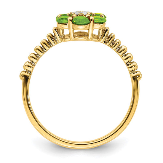 Gemstone and Diamond Floral Ring