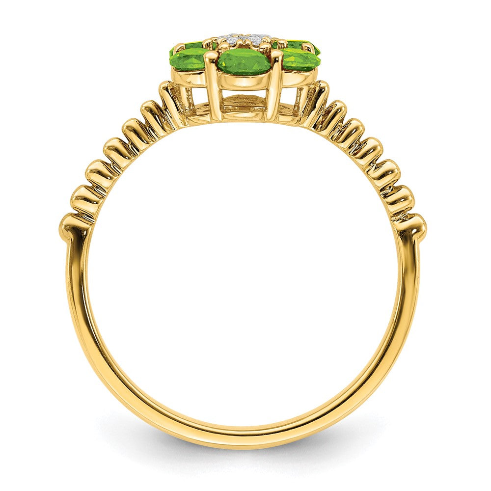 Gemstone and Diamond Floral Ring