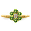 Gemstone and Diamond Floral Ring