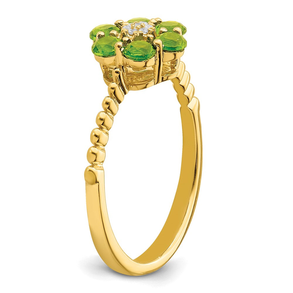Gemstone and Diamond Floral Ring