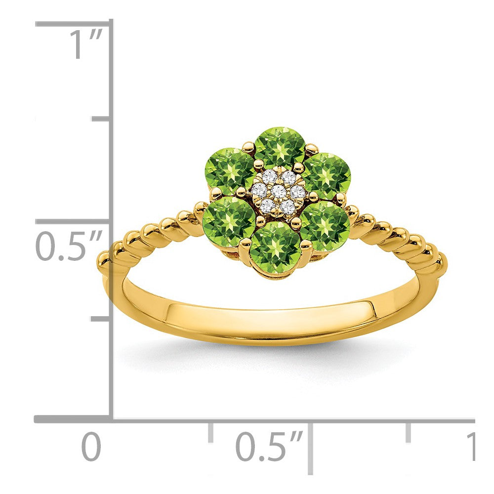 Gemstone and Diamond Floral Ring