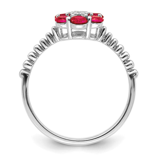 Gemstone and Diamond Floral Ring