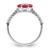 Gemstone and Diamond Floral Ring