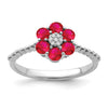 Gemstone and Diamond Floral Ring
