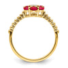 Gemstone and Diamond Floral Ring