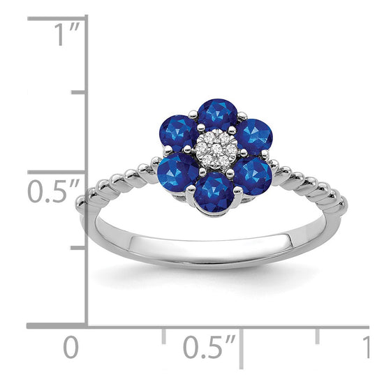 Gemstone and Diamond Floral Ring