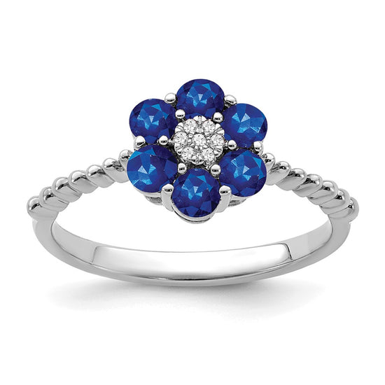 Gemstone and Diamond Floral Ring