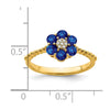 Gemstone and Diamond Floral Ring