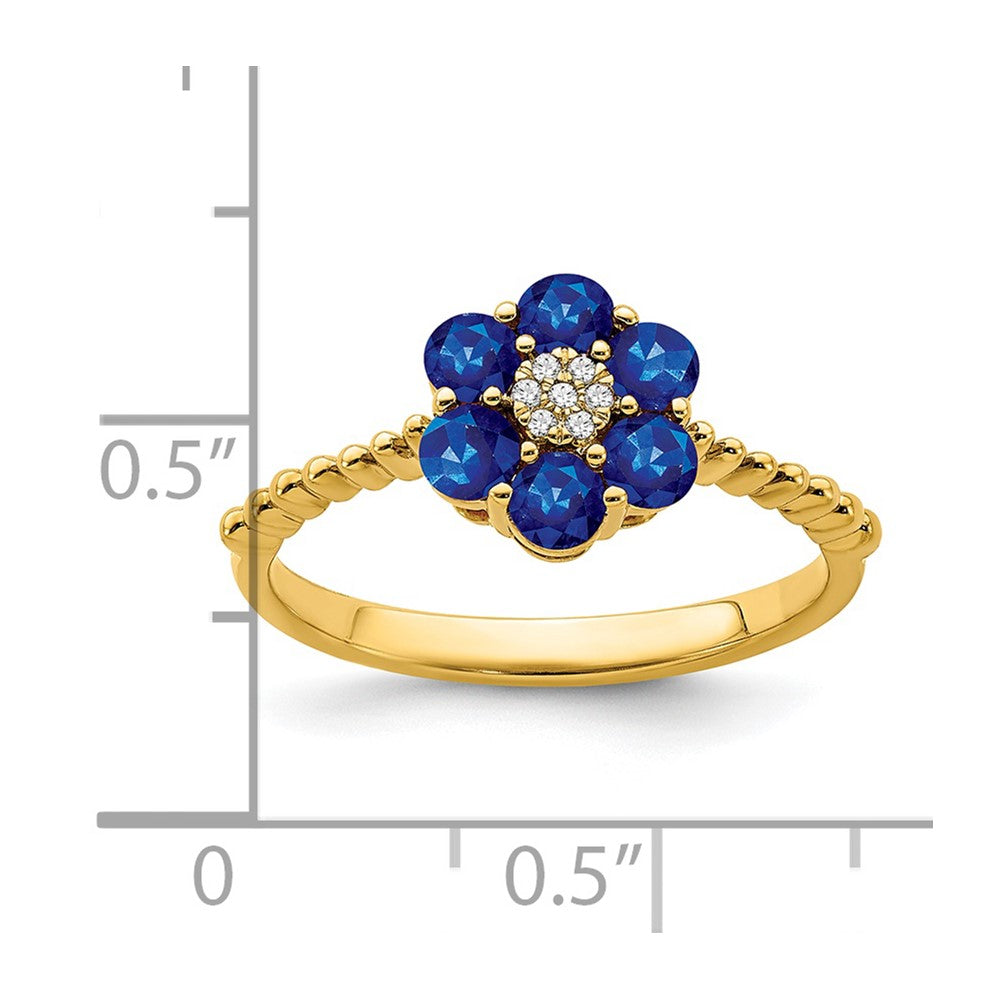 Gemstone and Diamond Floral Ring