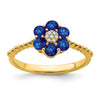 Gemstone and Diamond Floral Ring