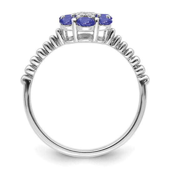 Gemstone and Diamond Floral Ring