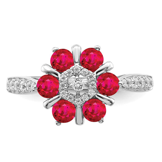 Gemstone and Diamond Floral Rings