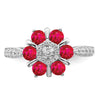 Gemstone and Diamond Floral Rings