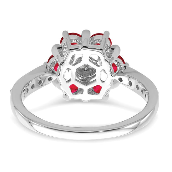 Gemstone and Diamond Floral Rings
