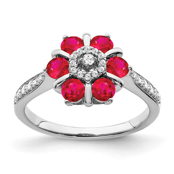 Gemstone and Diamond Floral Rings