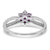 14k White Gold Gemstone and Diamond Floral Ring
