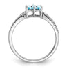 14k White Gold Gemstone and Diamond Floral Ring