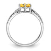 14k White Gold Gemstone and Diamond Floral Ring