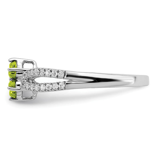 14k White Gold Gemstone and Diamond Floral Ring