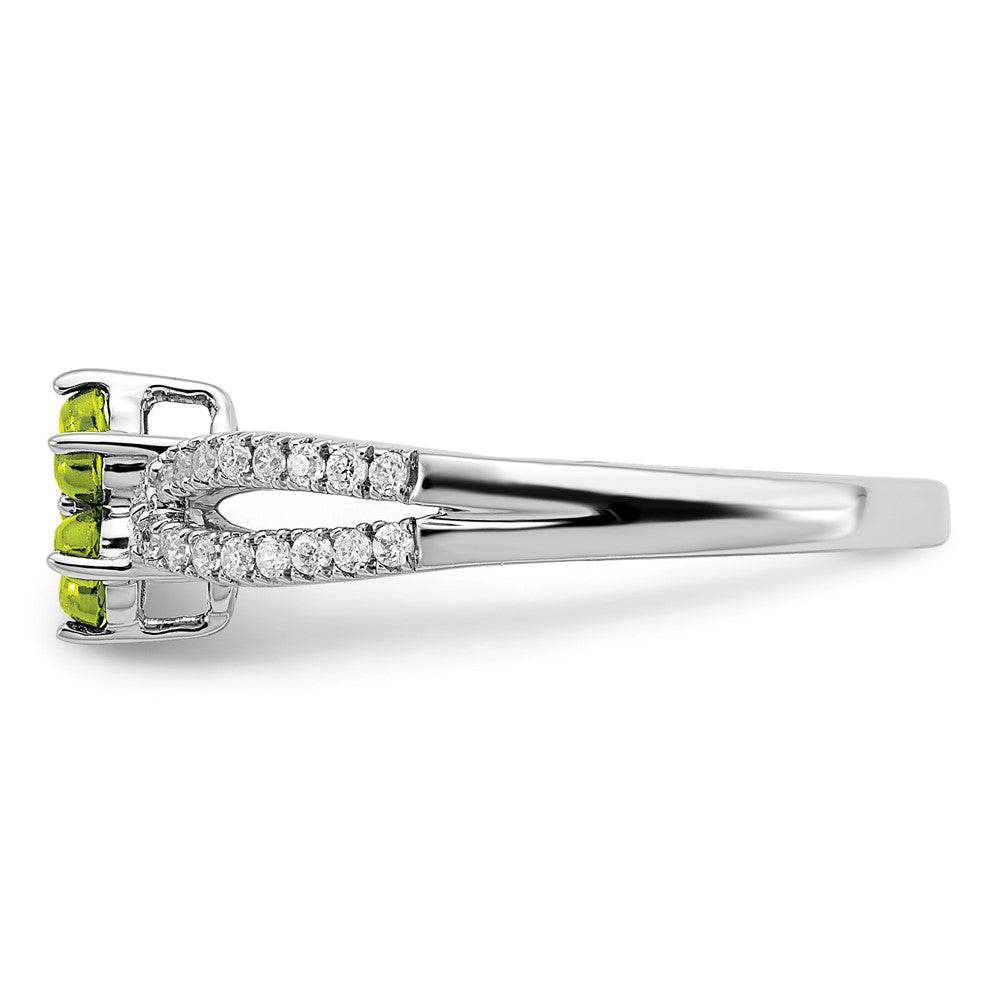 14k White Gold Gemstone and Diamond Floral Ring