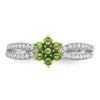 14k White Gold Gemstone and Diamond Floral Ring