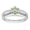 14k White Gold Gemstone and Diamond Floral Ring