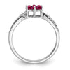 14k White Gold Gemstone and Diamond Floral Ring