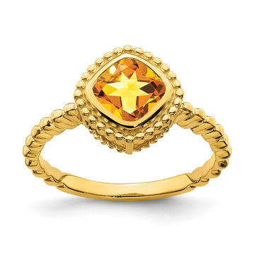 Cushion Gemstone Ring