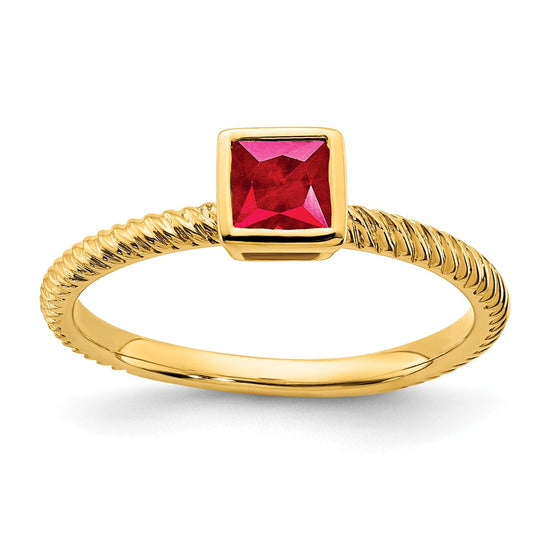 Princess Bezel Gemstone Rings