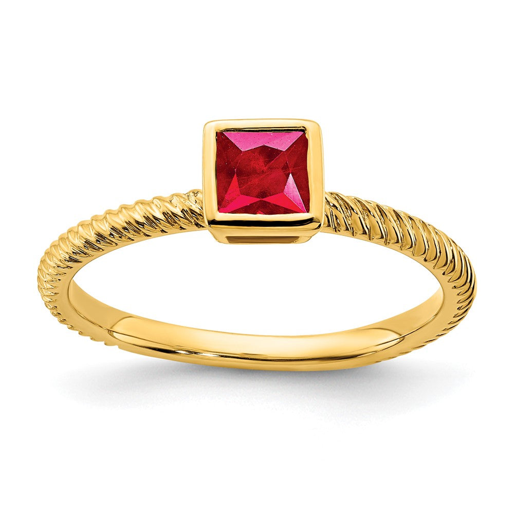 Princess Bezel Gemstone Rings