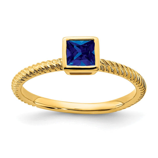 Princess Bezel Gemstone Rings