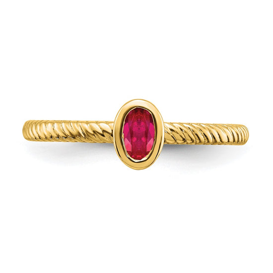 Oval Bezel Gemstone Ring
