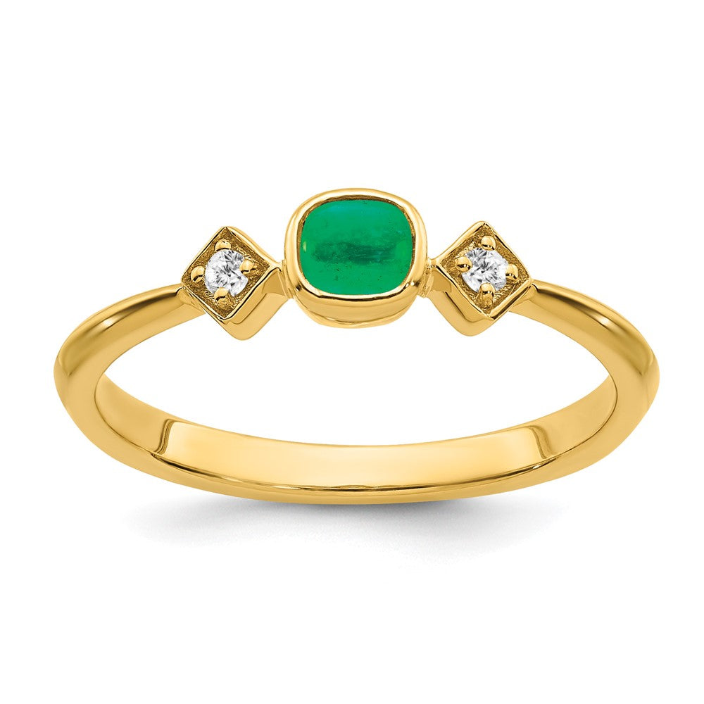 Petite Cushion Gemstone and Diamond Ring