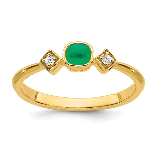 Petite Cushion Gemstone and Diamond Ring
