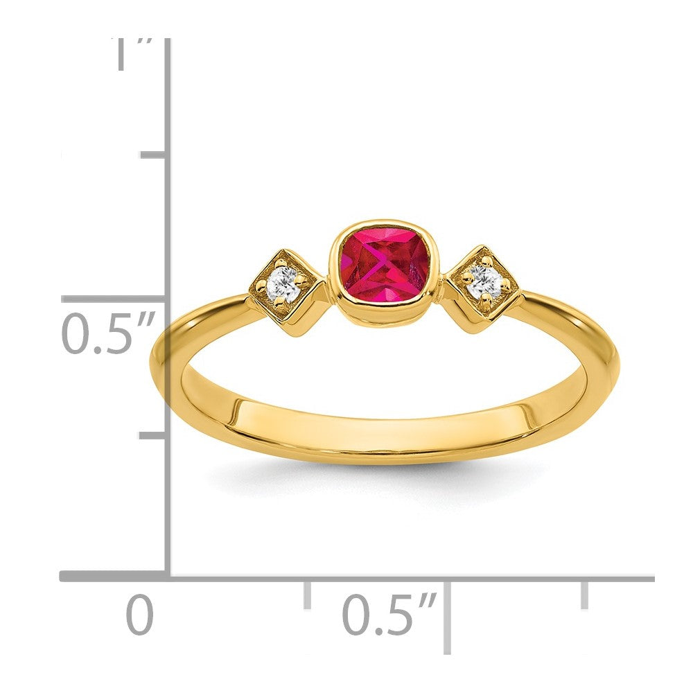 Petite Cushion Gemstone and Diamond Ring