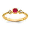 Petite Cushion Gemstone and Diamond Ring