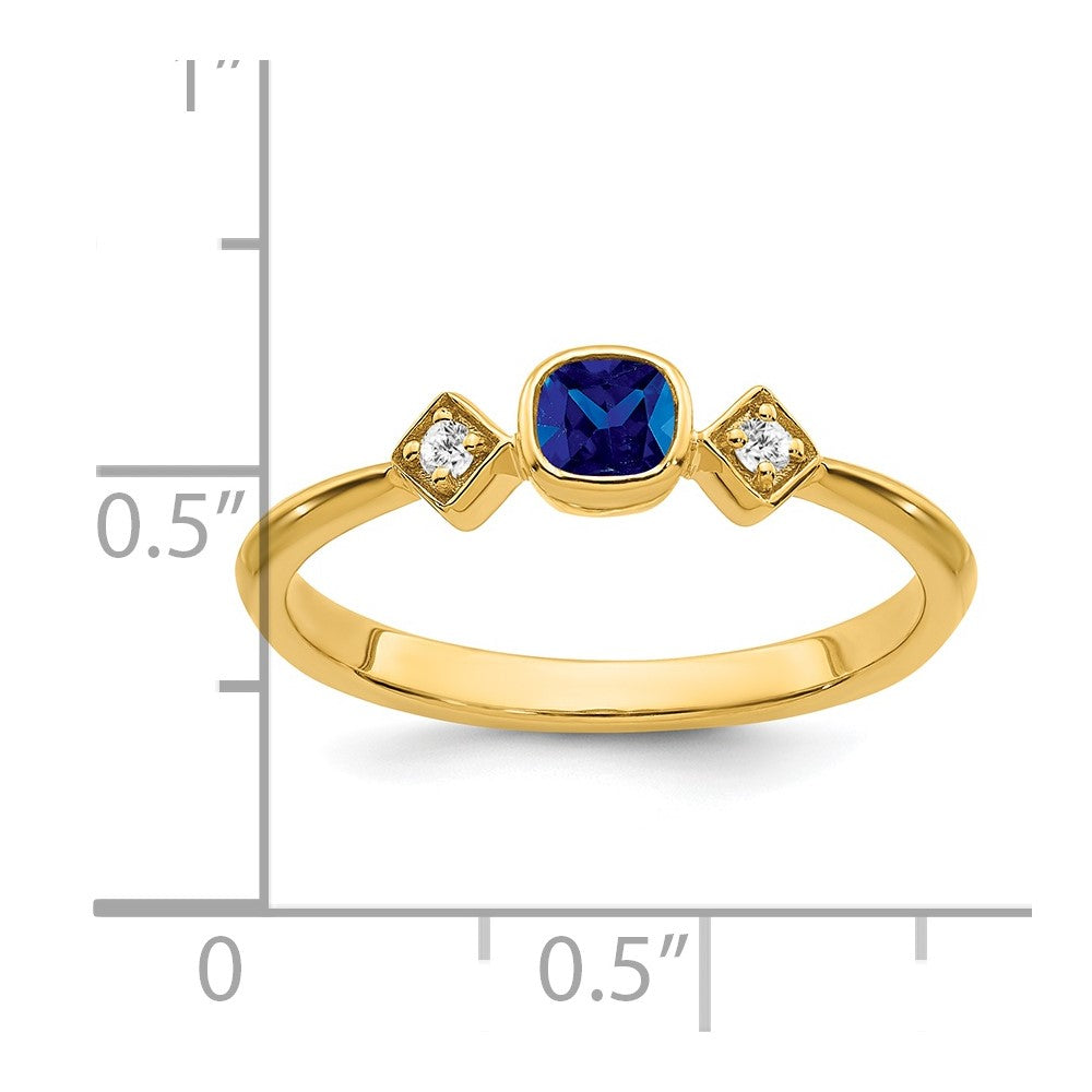 Petite Cushion Gemstone and Diamond Ring